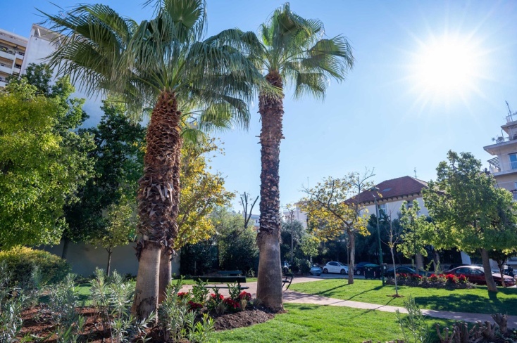 Στιγμιότυπο από το νέο πάρκο τσέπης στα Άνω Πατήσια