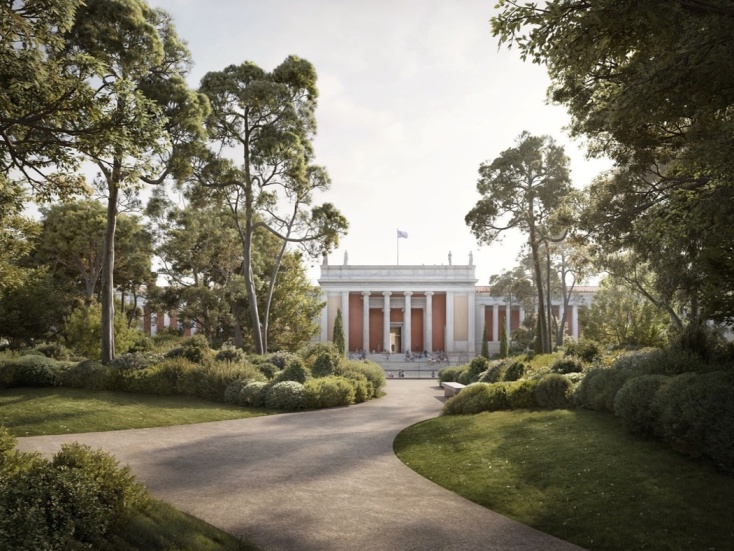 Φωτορεαλιστική απεικόνιση του αρχιτεκτονικού σχεδίου για την επέκταση του Εθνικού Αρχαιολογικού Μουσείου