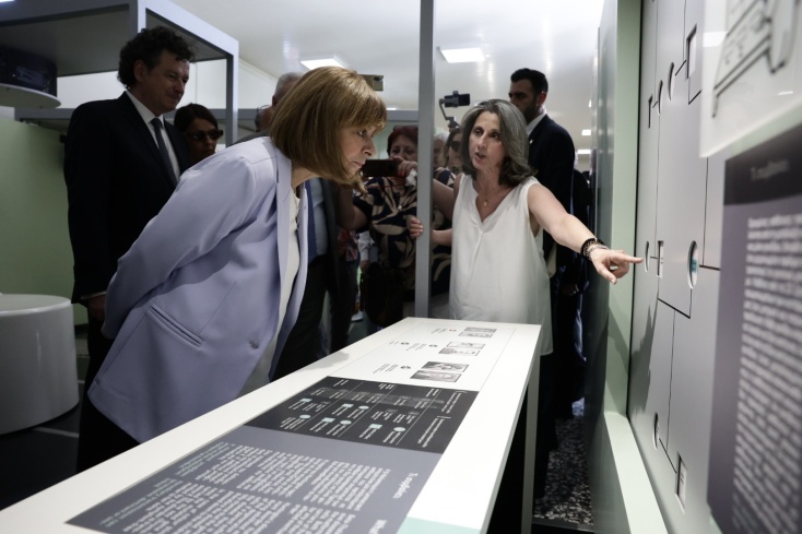 Η Κατερίνα Σακελλαροπούλου στα εγκαίνια της Διαδραστικής Έκθεσης Επιστήμης και Τεχνολογίας «Ευγένιος Ευγενίδης»