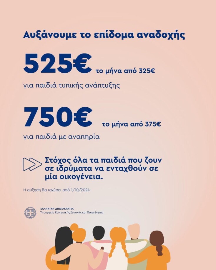 Ζαχαράκη: Διπλασιάζεται το επίδομα αναδοχής για παιδιά με αναπηρία