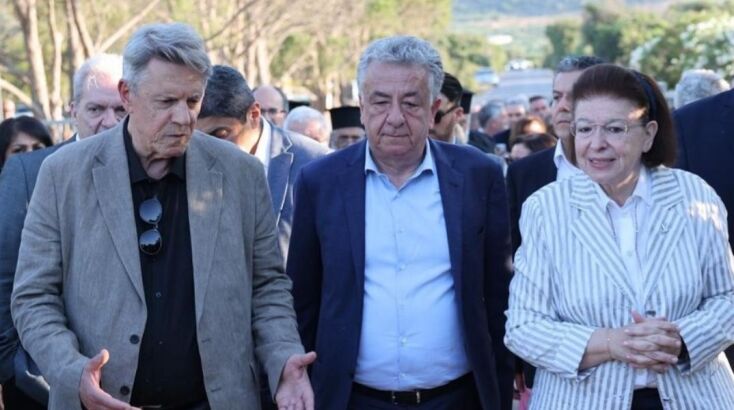 Λίνα Μενδώνη, Σταύρος Αρναουτάκης και Θέμης Βλαχούλης 