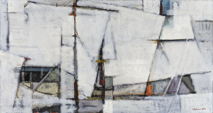 Πάρις Πρέκας, Πανιά καϊκιών, 1962. Συλλογή της Τράπεζας της Ελλάδος