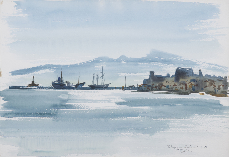 Πάρις Πρέκας, Σάμος, Πυθαγόρειο, 1986. Συλλογή της Τράπεζας της Ελλάδος