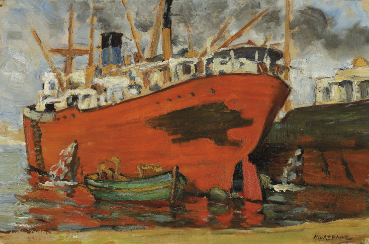 Μιχαήλ Αξελός, Το κόκκινο λίμπερτυ, 1951. Συλλογή της Τράπεζας της Ελλάδος