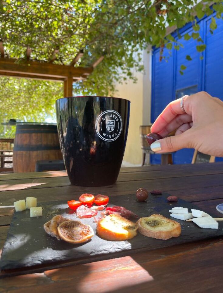 Στο Ληξούρι και στο Κτήμα του Σκλάβου ήπιαμε τα υπέροχα κρασιά του και συνοδεύσαμε με ντόπια μεζεδάκια.