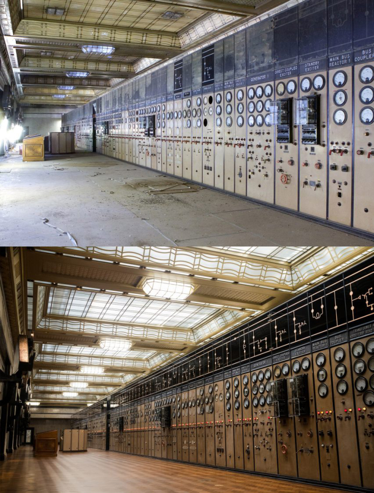 Battersea Power Station: Η Αίθουσα Ελέγχου πριν και μετά την ανάπλασή του