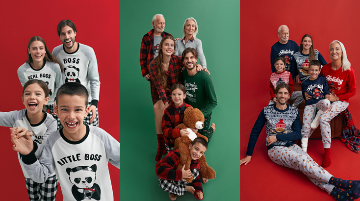 οικογένεια με πιτζάμες