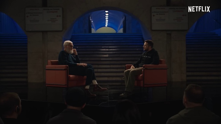 Ο Ντέιβιντ Λέτερμαν και ο Βολόντιμιρ Ζελένσκι.