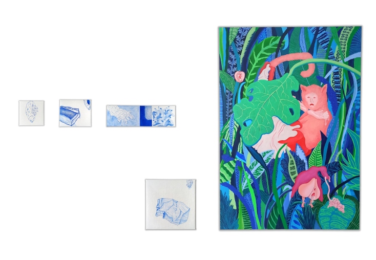 Πολύπτυχο έργο της Σοφίας Ροζάκη στην έκθεση "Animal tales" στη γκαλερί Ζουμπουλάκη