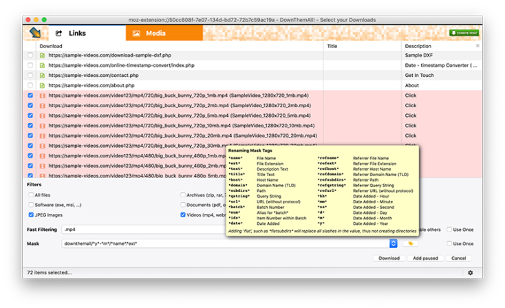 DownThemAll (Mozilla Firefox)