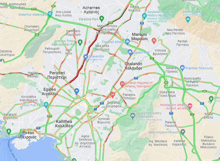 Αυξημένη κίνηση στους δρόμους - Μποτιλιάρισμα στον Κηφισό λόγω τροχαίου