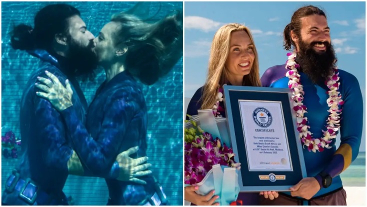 Ρεκόρ Γκίνες για το πιο παρατεταμένο υποβρύχιο φιλί κατέρριψαν δύο ερωτευμένοι ανήμερα του Αγίου Βαλεντίνου - Η ιστορία του ρομαντικού εγχειρήματος.