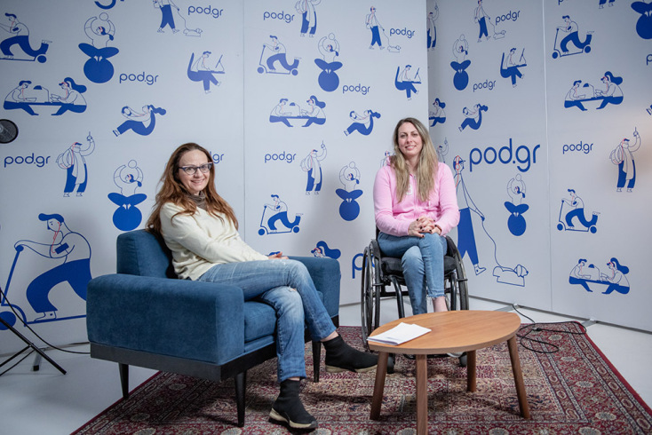 Οι Κέλλυ Λουφάκη και Χαρά Τζιουβάρα από το 3ο podcast «Lead the way» της Motor Oil. 