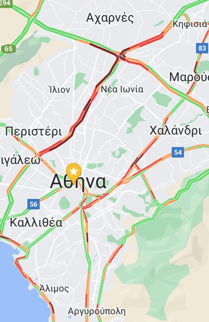 «Κολλημένοι» οι οδηγοί σε Κηφισό, Παραλιακή και Αττική Οδό - Πού εντοπίζονται οι μεγαλύτερες καθυστερήσεις