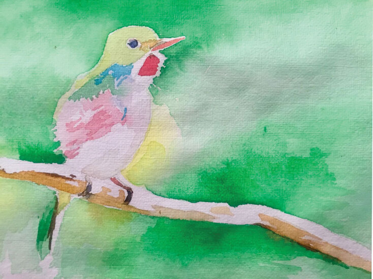 «Little Small Birds». Ακουαρέλα.