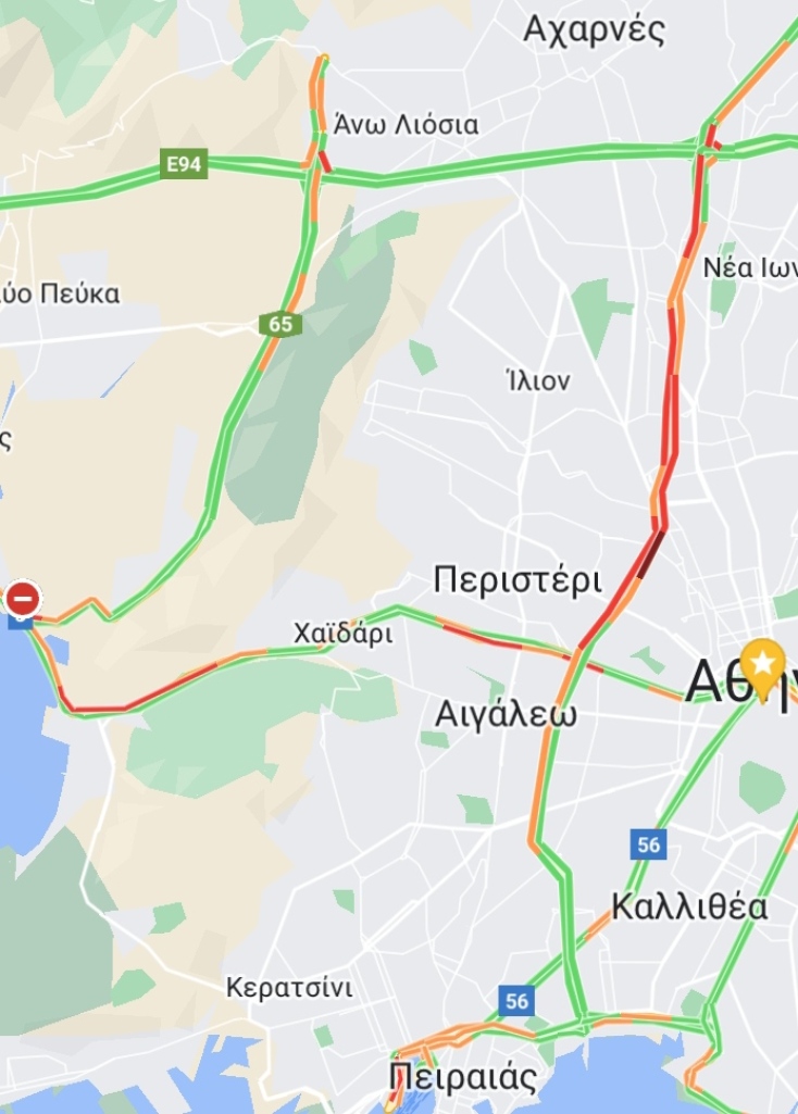 Μποτιλιάρισμα αυτή την ώρα σε Κηφισό και Λεωφόρο Σχιστού