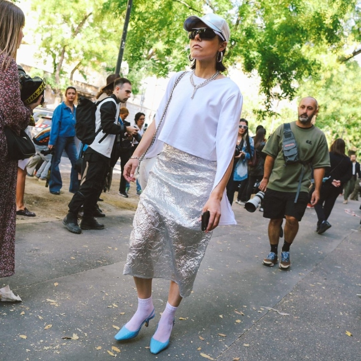 Mεταλλιζέ φούστα