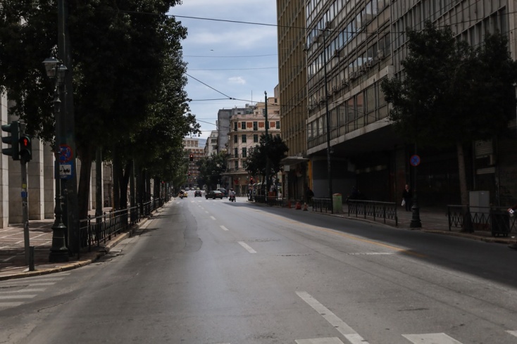 Άδειοι δρόμοι στην Αθήνα