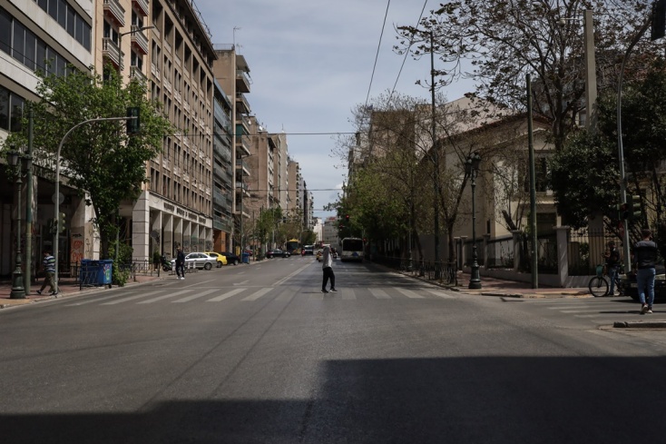 Άδειοι δρόμοι στην Αθήνα