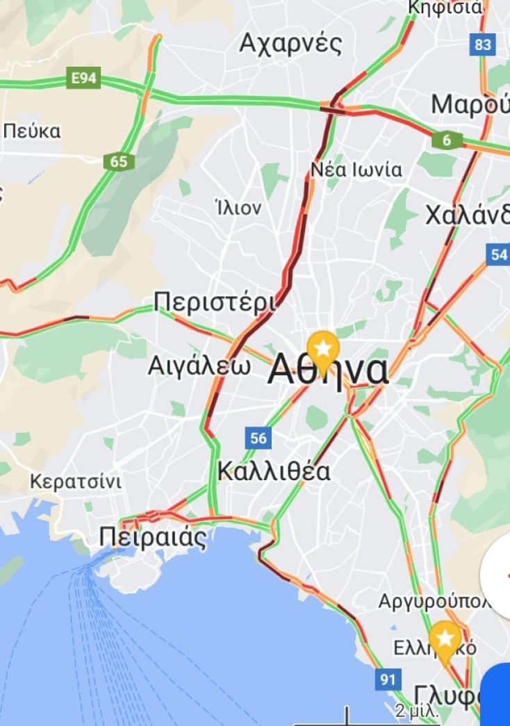 Προβλήματα σε Κηφισό και Λεωφόρο Αθηνών για τους οδηγούς