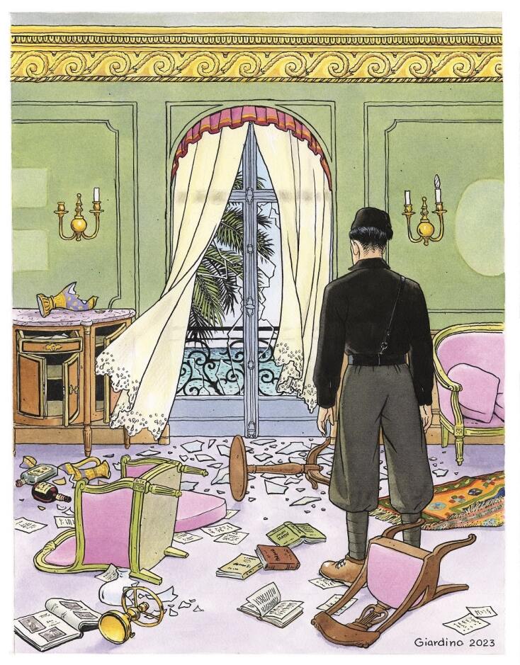 ComicdomCON 2023: έργο του Vittorio Giardino από την έκθεση "Calvino Immaginario - Οι Φανταστικοί Κόσμοι του Italo Calvino"