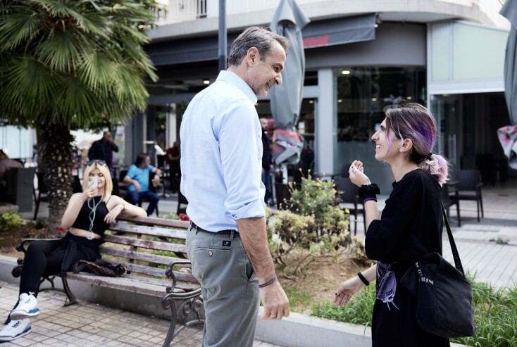 Στο Μοσχάτο ο Μητσοτάκης: Ζήτησε πλήρη κινητοποίηση για τις κάλπες της 25ης Ιουνίου