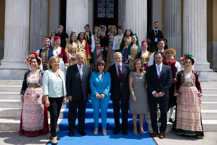 Πρόεδρος της Δημοκρατίας, κ. Κατερίνα Σακελλαροπούλου & Διονύσιος Κοδέλλας, πρέσβυς ε.τ. και Πρόεδρος των Special Olympics Hellas