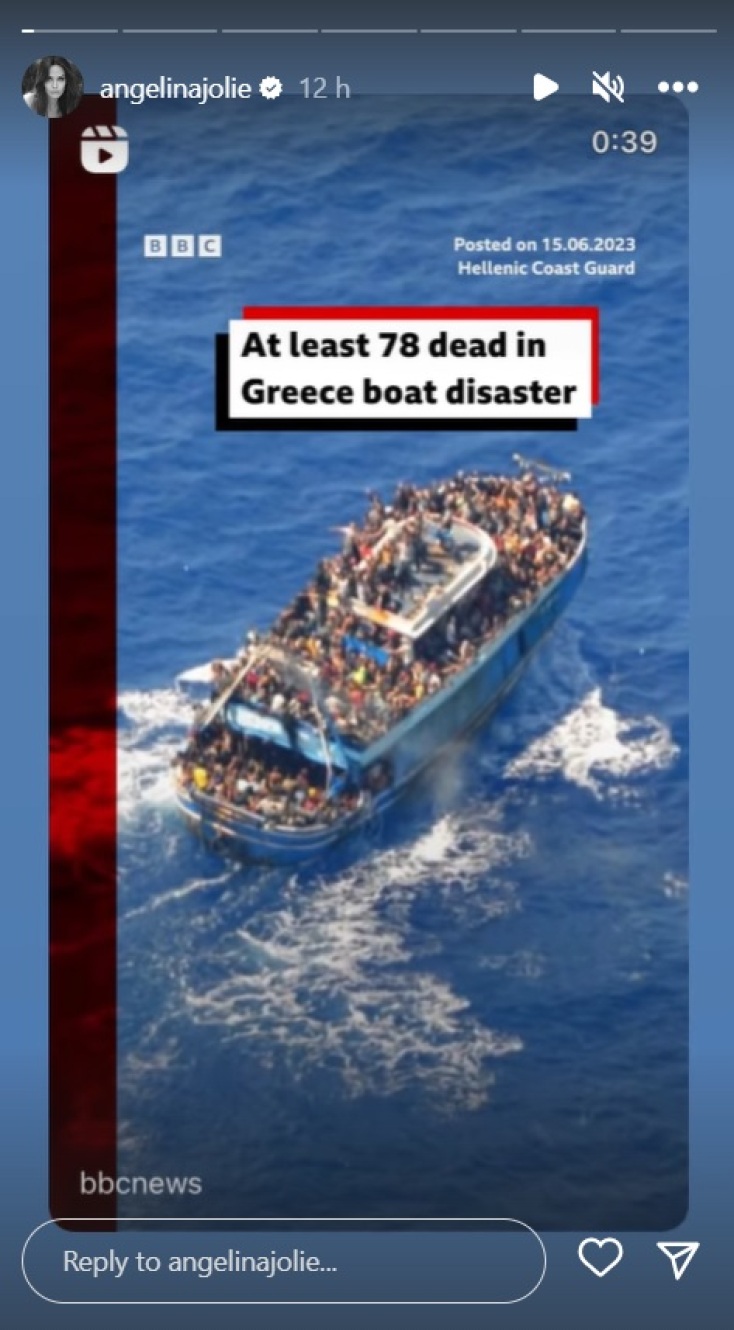 Ναυάγιο στην Πύλο - Αντζελίνα Τζολί: Η ανάρτηση της ηθοποιού και ακτιβίστριας στο Instagram για την πολύνεκρη τραγωδία και το μήνυμά της για το μεταναστευτικό.