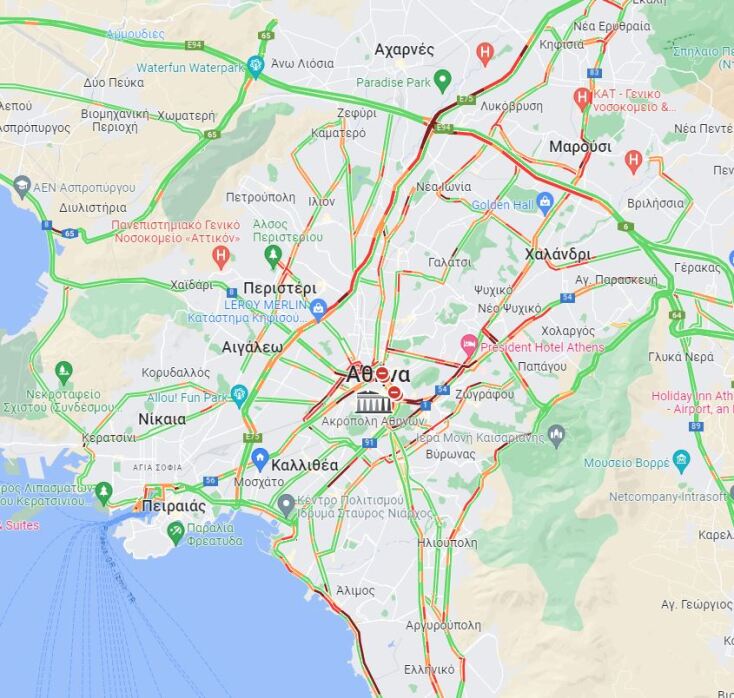 «Παρέλυσε» το Λεκανοπέδιο λόγω Ομπάμα - Στο «κόκκινο» η κίνηση στους δρόμους