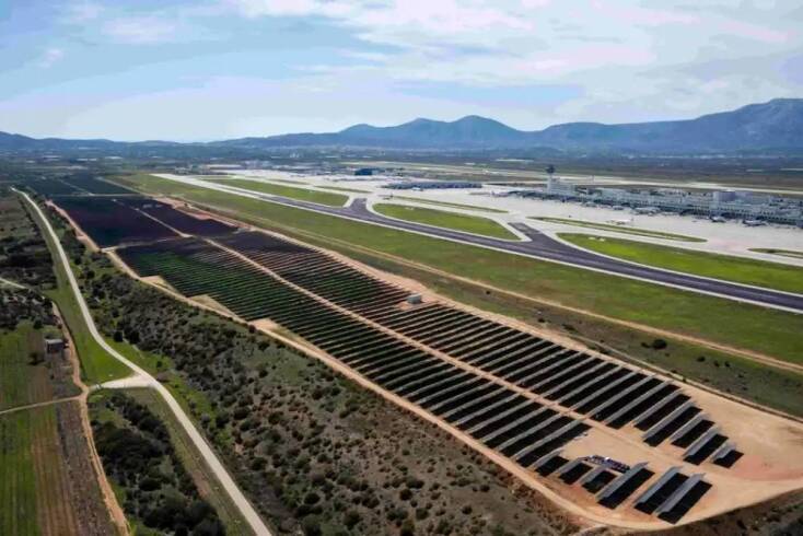 Το νέο φωτοβολταϊκό πάρκο 16 MW εγκαινιάστηκε τον Απρίλιο στον Διεθνή Αερολιμένα Αθηνών