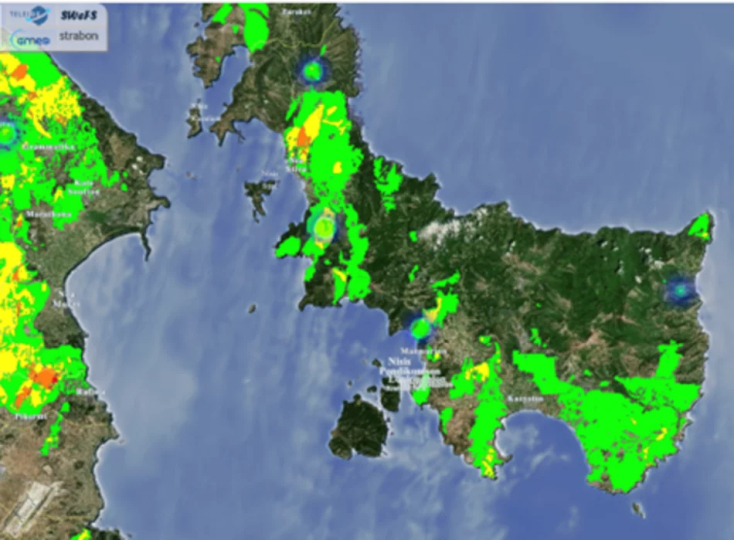 Με ανοικτό πράσινο οι θέσεις των πυρκαγιών
