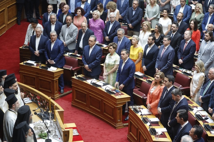 Ο Αλέξης Τσίπρας στην ορκωμοσία της Βουλής