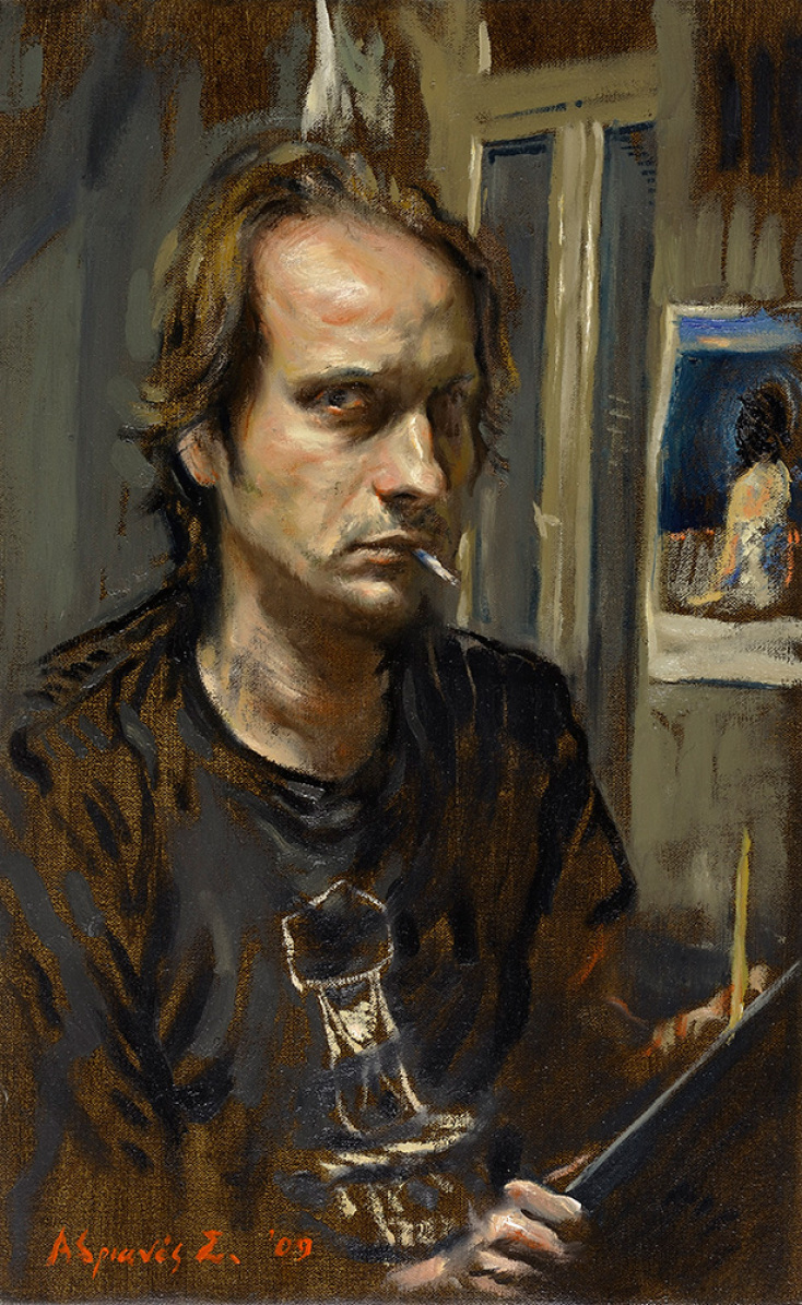 Αυτοπροσωπογραφία του Αδριανού Σωτήρη. 2010. 47Χ30 cm