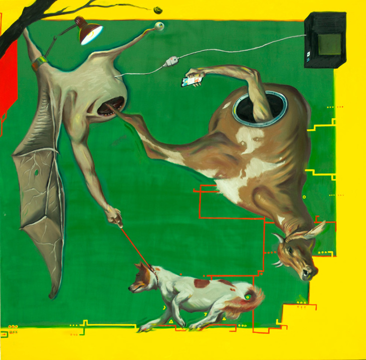 Αδριανός Σωτήρης, What is there. oil on canvas 160x160cm 2021