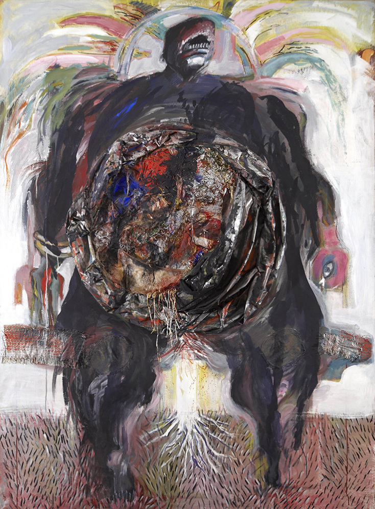 Μαρία Κτιστοπούλου, Καταναλωτισμός, mixed media 200X150, 1989 