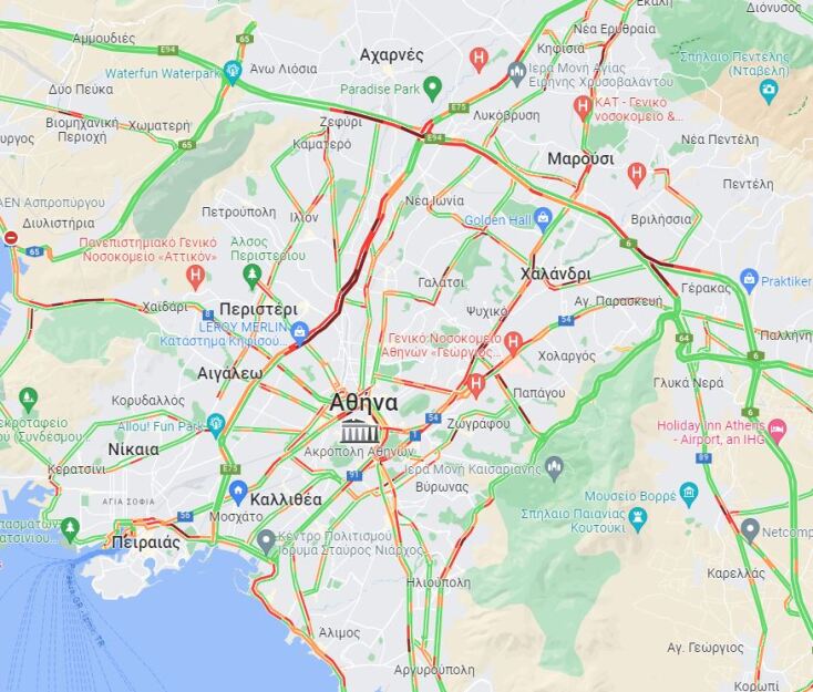 Στο «κόκκινο» Κηφισός και Αττική Οδός