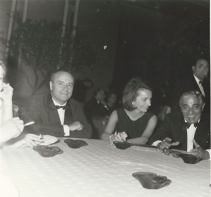 Ο Αριστοτέλης Ωνάσης και η Λι Ράτζιβιλ στα εγκαίνια του Χίλτον το 1963