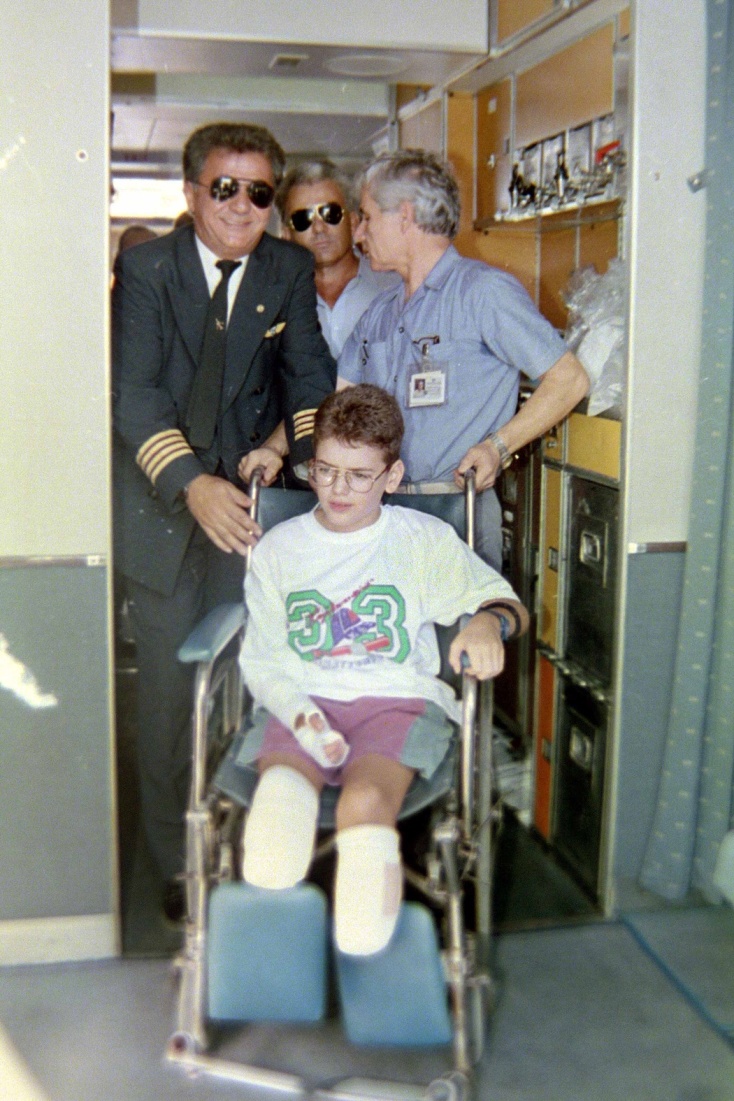 Ο Βασίλης Δοσούλας λίγο καιρό μετά το ατύχημα και τον ακρωτηριασμό του