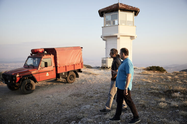 Ο Κυριάκος Μητσοτάκης στην Πάρνηθα