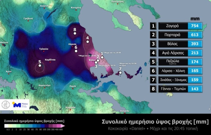 Σαρώνει η κακοκαιρία Daniel: Πέντε αγνοούμενοι σε Βόλο και Πήλιο