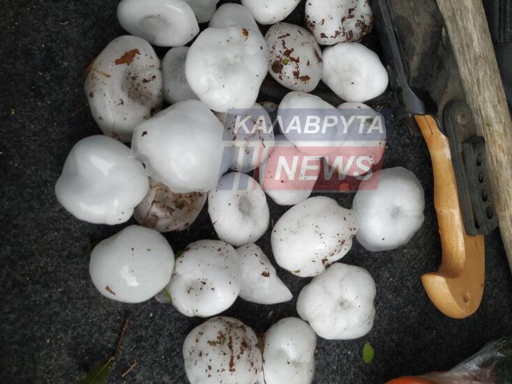 Ζημιές σε καλλιέργειες από το χαλάζι στα Καλάβρυτα