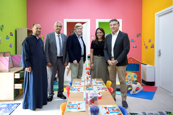 (από αριστερά) πατήρ Γεώργιος Αποστολακίδης, Γεώργιος Σαμψάκος – Δήμαρχος Μεγίστης, Αλέξανδρος Σαρρηγεωργίου - Πρόεδρος και Διευθύνων Σύμβουλος Eurolife FFH, Δόμνα Μιχαηλίδου - Υφυπουργός Παιδείας, Θρησκευμάτων και Αθλητισμού και Βουλευτής Α' Πειραιώς και Νήσων, Στέφανος Χανδακάς - Πρόεδρος και Ιδρυτής HOPEgenesis