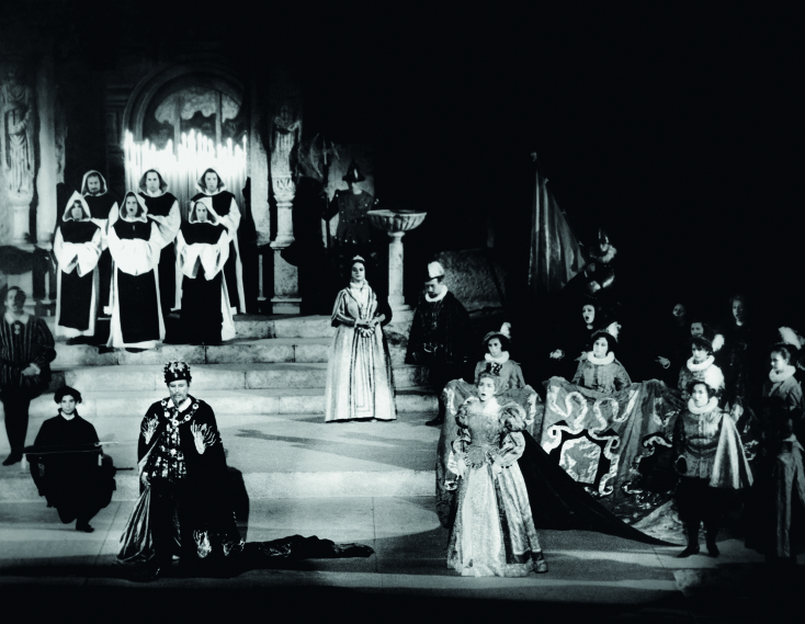  Το θεατρικό έργο «Don Carlos», που ο Giuseppe Verdi μελοποίησε για την Όπερα των Παρισίων, δημιουργώντας το πιο φιλόδοξο opus του σε παραγωγή της ΕΛΣ στο Ωδείο Ηρώδου Αττικού το 1966