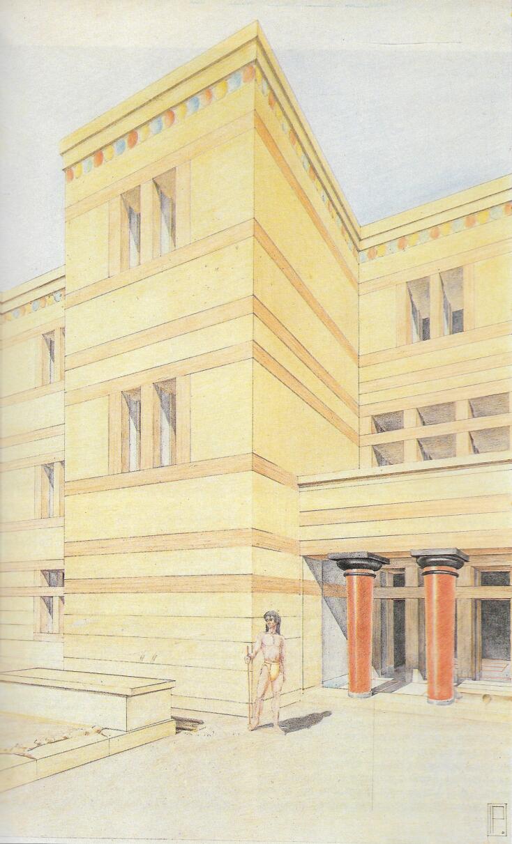 Αναπαράσταση της εισόδου του ανακτόρου. 