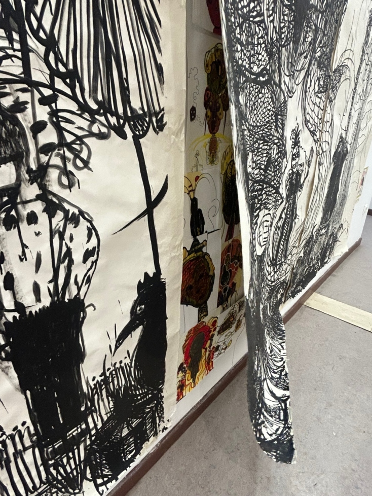 Κάτω από το μνημειακό σχέδιο "Ο μεγάλος χορός' κρύβονται μεταγενέστερα σχέδια του Αλέξανδρου Γεωργίου