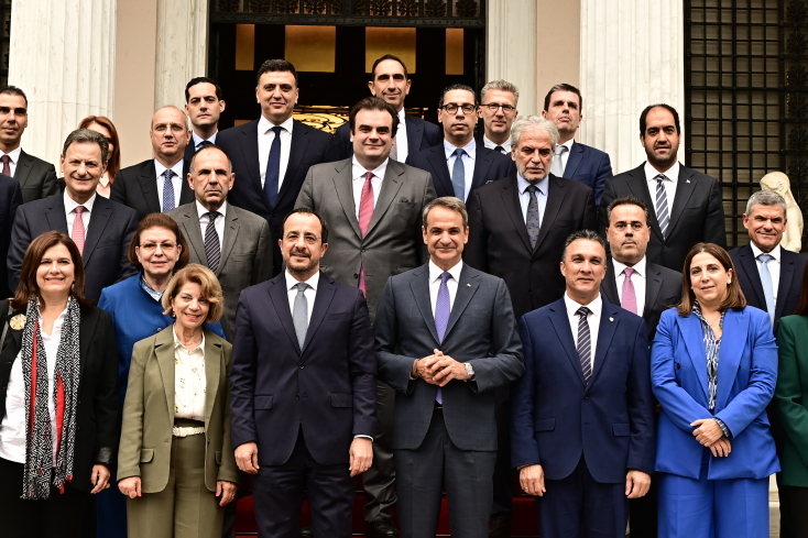 Tα καρέ από τη συνάντηση Μητσοτάκη-Χριστοδουλίδη: «Εθνική προτεραιότητα το Κυπριακό»