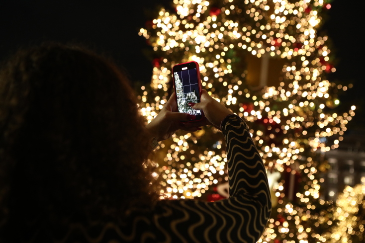 Φωταγωγήθηκε το χριστουγεννιάτικο δέντρο στην πλατεία Συντάγματος - Δείτε τις φαντασμαγορικές εικόνες