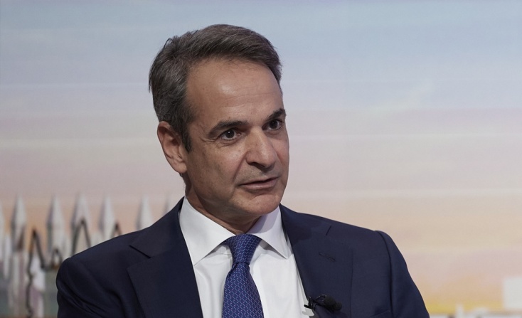 Στιγμιότυπο από την επίσκεψη Μητσοτάκη στο Λονδίνο