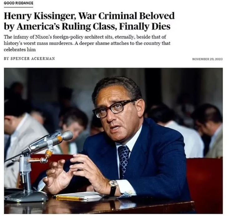 Χένρι Κίσινγκερ: Τα σχόλια των διεθνών ΜΜΕ για τον θάνατο του Αμερικανού πρώην υπουργού Εξωτερικών - Σκληρή κριτική από το Rolling Stone.