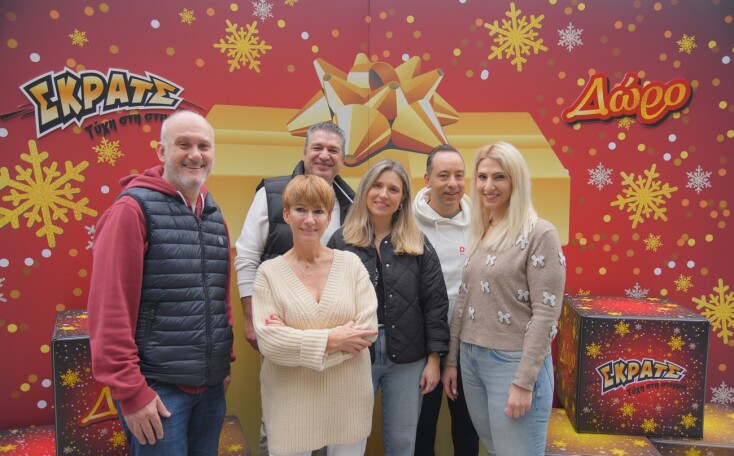 Μάριος Διανέλλος, Εύη Παναγιώτου, Νίκος Γιαννακόπουλος, Ρούλη Αργυρίου, Μανώλης Σταυρουλάκης και Αγάπη Γιαννακάκη από την ομάδα του ΟΠΑΠ 